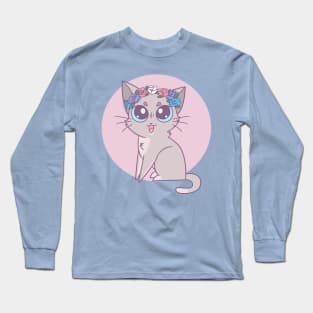 Subtle Trans Pride Cat Long Sleeve T-Shirt